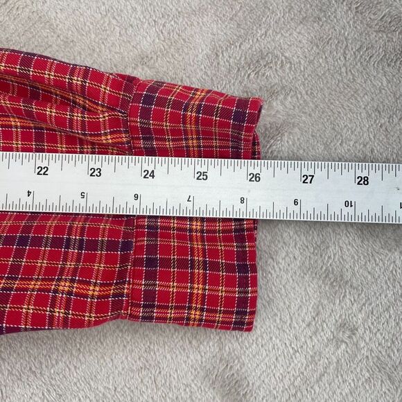 Polo‎ Ralph Lauren Shirt Men 3XLT Tall Red Plaid Long Sleeve Preppy Blue Pony - Picture 8 of 9